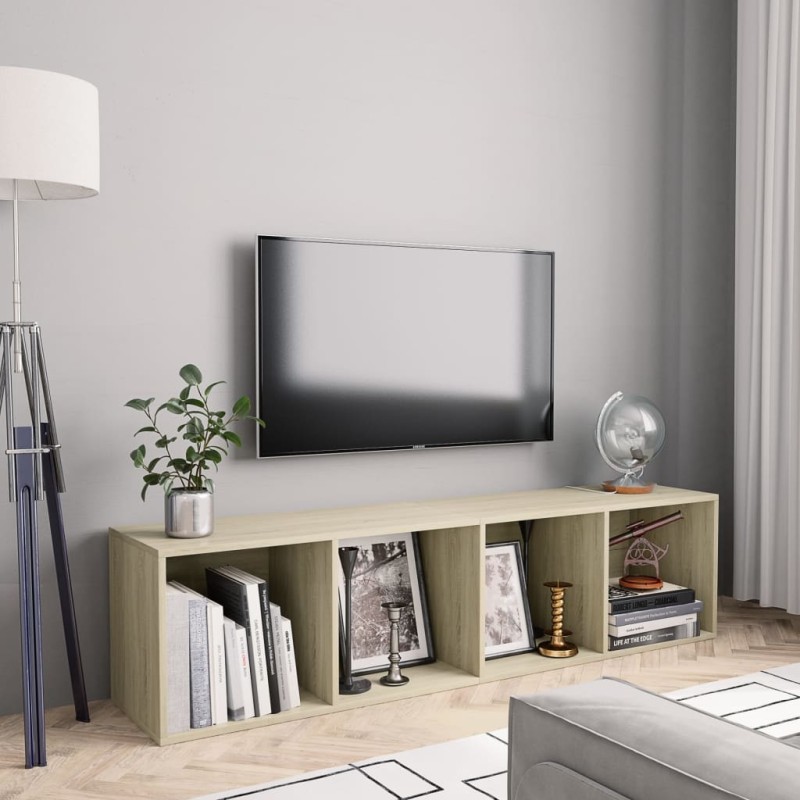 vidaXL Bücherregal/TV-Schrank Sonoma-Eiche 143×30×36 cm vidaXL Bücherregal/TV-Schrank Sonoma-Eiche 143×30×36 cm