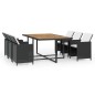 vidaXL 11-tlg. Garten-Essgruppe mit Auflagen Poly Rattan Schwarz vidaXL 11-tlg. Garten-Essgruppe mit Auflagen Poly Rattan Schwarz