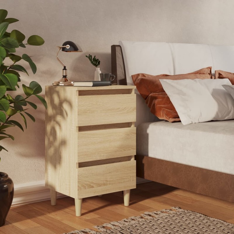 vidaXL Nachttische Massivholz-Beine 2 Stk. Sonoma-Eiche 40x35x69cm vidaXL Nachttische Massivholz-Beine 2 Stk. Sonoma-Eiche 40x35x69cm