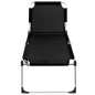 vidaXL Extra Hohe Klappbare Senioren-Sonnenliege Schwarz Aluminium vidaXL Extra Hohe Klappbare Senioren-Sonnenliege Schwarz Aluminium