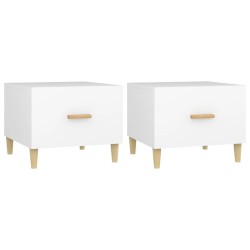 vidaXL Couchtische 2 Stk. Weiß 50x50x40 cm Holzwerkstoff
