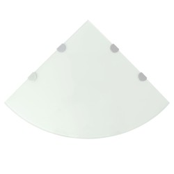 vidaXL Eckregal mit verchromten Halterungen Glas Weiß 45 x 45 cm