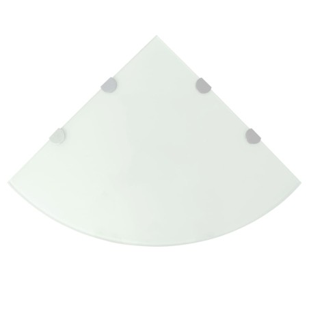 vidaXL Eckregal mit verchromten Halterungen Glas Weiß 45 x 45 cm