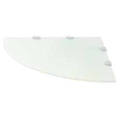 vidaXL Eckregal mit verchromten Halterungen Glas Weiß 45 x 45 cm