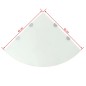 vidaXL Eckregal mit verchromten Halterungen Glas Weiß 45 x 45 cm vidaXL Eckregal mit verchromten Halterungen Glas Weiß 45 x 45 cm