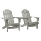 vidaXL Adirondack-Gartenstühle mit Tisch Massivholz Tanne Grau vidaXL Adirondack-Gartenstühle mit Tisch Massivholz Tanne Grau