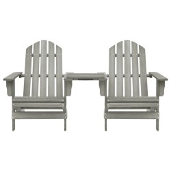 vidaXL Adirondack-Gartenstühle mit Tisch Massivholz Tanne Grau