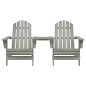 vidaXL Adirondack-Gartenstühle mit Tisch Massivholz Tanne Grau vidaXL Adirondack-Gartenstühle mit Tisch Massivholz Tanne Grau