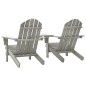 vidaXL Adirondack-Gartenstühle mit Tisch Massivholz Tanne Grau vidaXL Adirondack-Gartenstühle mit Tisch Massivholz Tanne Grau