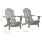 vidaXL Adirondack-Gartenstühle mit Tisch Massivholz Tanne Grau vidaXL Adirondack-Gartenstühle mit Tisch Massivholz Tanne Grau