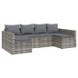 2-tlg. Garten-Lounge-Set mit Kissen Grau Poly Rattan 2-tlg. Garten-Lounge-Set mit Kissen Grau Poly Rattan