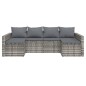 2-tlg. Garten-Lounge-Set mit Kissen Grau Poly Rattan 2-tlg. Garten-Lounge-Set mit Kissen Grau Poly Rattan