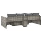 2-tlg. Garten-Lounge-Set mit Kissen Grau Poly Rattan 2-tlg. Garten-Lounge-Set mit Kissen Grau Poly Rattan