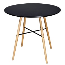 vidaXL Esstisch MDF Rund Schwarz 
