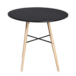 vidaXL Esstisch MDF Rund Schwarz 