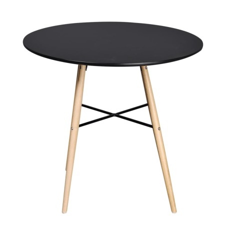 vidaXL Esstisch MDF Rund Schwarz 