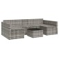 2-tlg. Garten-Lounge-Set mit Kissen Grau Poly Rattan 2-tlg. Garten-Lounge-Set mit Kissen Grau Poly Rattan