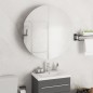 vidaXL Badezimmerschrank mit Rundem Spiegel & LED Weiß 54x54x17,5 cm vidaXL Badezimmerschrank mit Rundem Spiegel & LED Weiß 54x54x17,5 cm