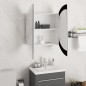 vidaXL Badezimmerschrank mit Rundem Spiegel & LED Weiß 54x54x17,5 cm vidaXL Badezimmerschrank mit Rundem Spiegel & LED Weiß 54x54x17,5 cm