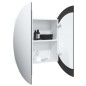 vidaXL Badezimmerschrank mit Rundem Spiegel & LED Weiß 54x54x17,5 cm vidaXL Badezimmerschrank mit Rundem Spiegel & LED Weiß 54x54x17,5 cm