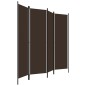 vidaXL 4-tlg. Raumteiler Braun 200x180 cm vidaXL 4-tlg. Raumteiler Braun 200x180 cm