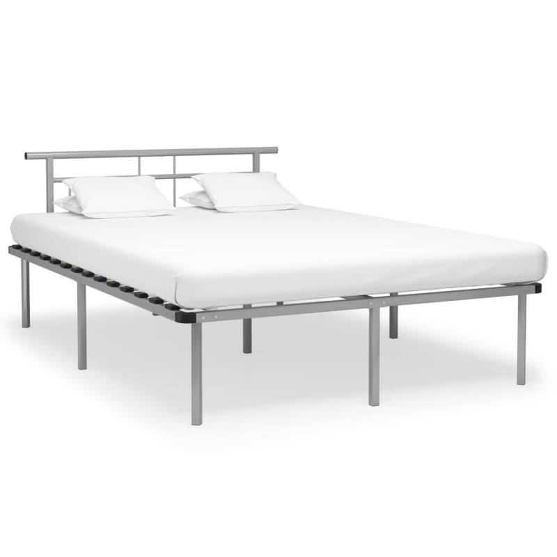 vidaXL Bettgestell Grau Metall 140x200 cm vidaXL Bettgestell Grau Metall 140x200 cm