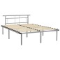 vidaXL Bettgestell Grau Metall 140x200 cm vidaXL Bettgestell Grau Metall 140x200 cm
