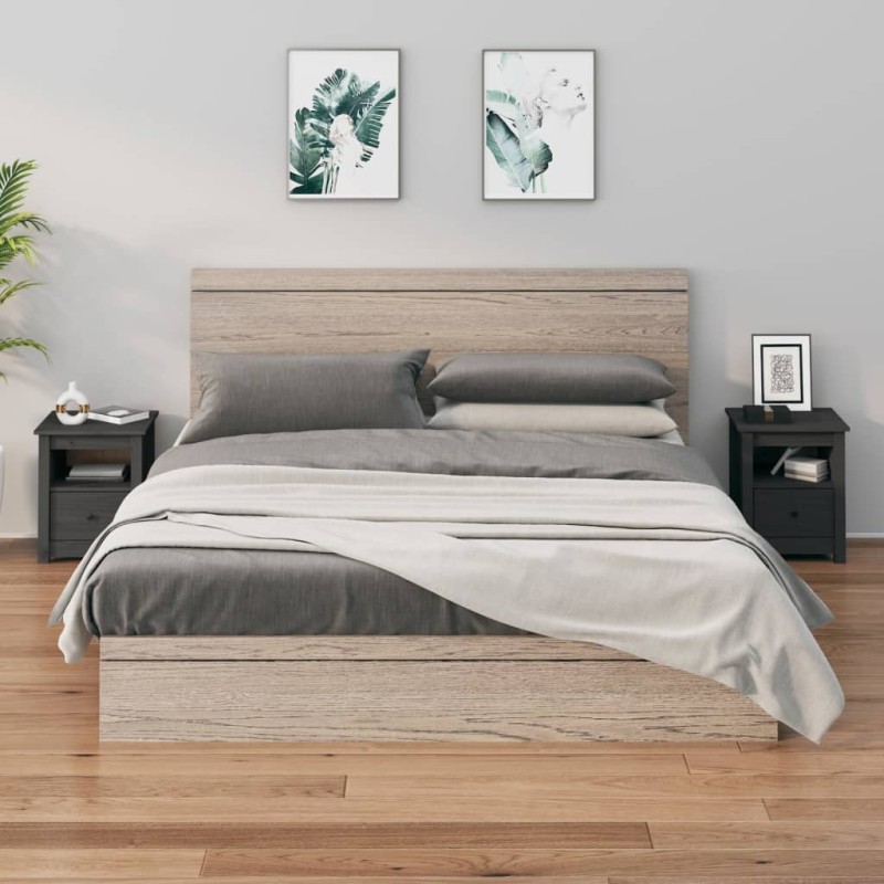 vidaXL Nachttische 2 Stk. Grau 40x35x49 cm Massivholz Kiefer vidaXL Nachttische 2 Stk. Grau 40x35x49 cm Massivholz Kiefer