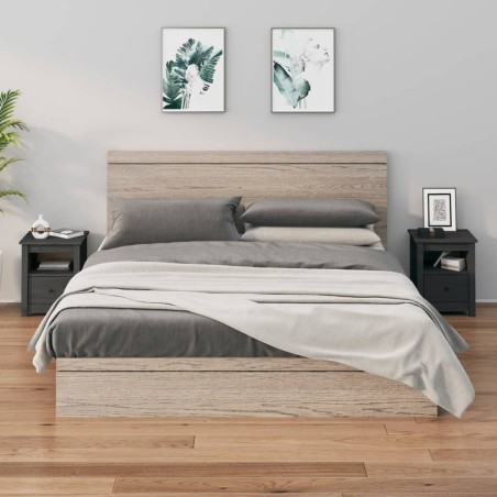 vidaXL Nachttische 2 Stk. Grau 40x35x49 cm Massivholz Kiefer
