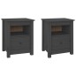 vidaXL Nachttische 2 Stk. Grau 40x35x49 cm Massivholz Kiefer vidaXL Nachttische 2 Stk. Grau 40x35x49 cm Massivholz Kiefer