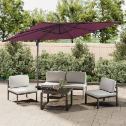 vidaXL Ampelschirm mit Aluminium-Mast Bordeauxrot 400x300 cm