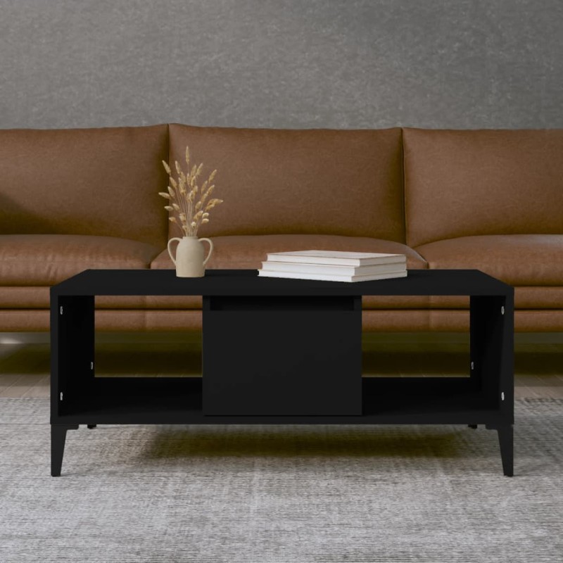 vidaXL Couchtisch Schwarz 90x50x36,5 cm Holzwerkstoff vidaXL Couchtisch Schwarz 90x50x36,5 cm Holzwerkstoff