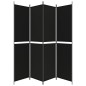 vidaXL 4-tlg. Paravent Schwarz 200x220 cm Stoff vidaXL 4-tlg. Paravent Schwarz 200x220 cm Stoff