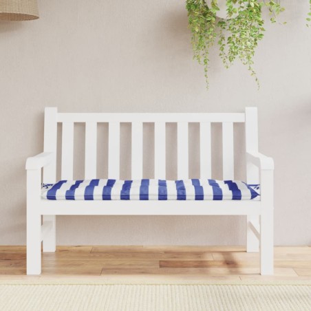 vidaXL Gartenbank-Auflage Blau&Weiß Gestreift 120x50x7 cm Stoff