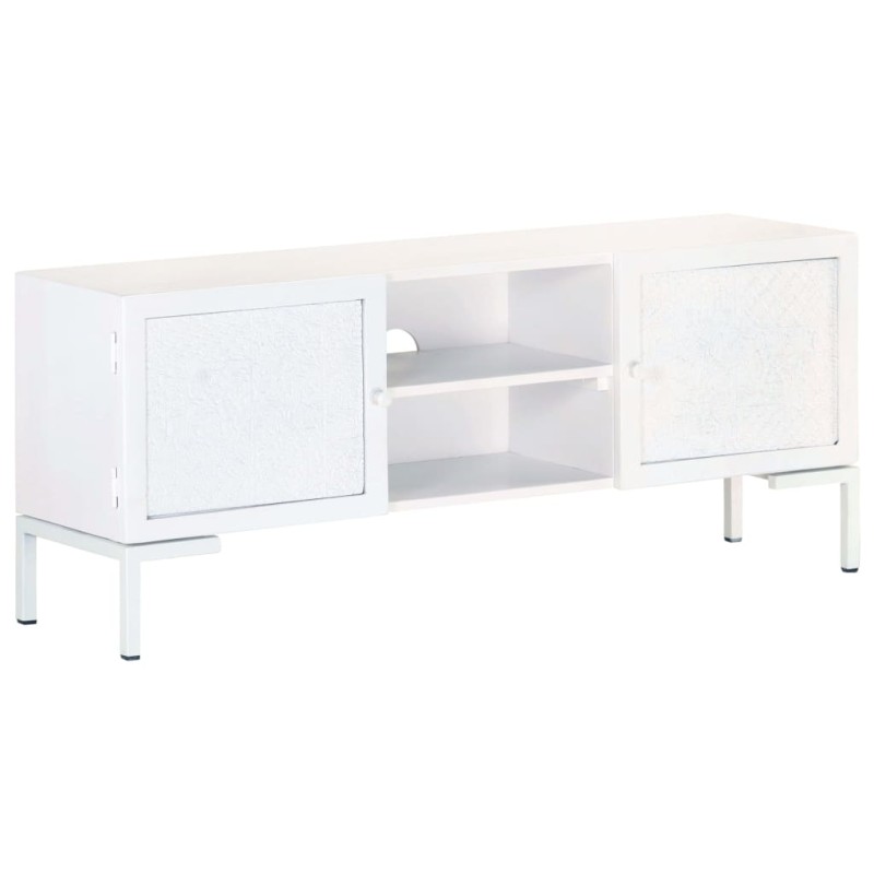 vidaXL TV-Schrank Weiß 115x30x46 cm Massivholz Mango vidaXL TV-Schrank Weiß 115x30x46 cm Massivholz Mango