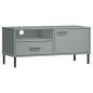 vidaXL TV-Schrank OSLO mit Metallbeinen Grau Massivholz Kiefer vidaXL TV-Schrank OSLO mit Metallbeinen Grau Massivholz Kiefer