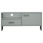 vidaXL TV-Schrank OSLO mit Metallbeinen Grau Massivholz Kiefer vidaXL TV-Schrank OSLO mit Metallbeinen Grau Massivholz Kiefer