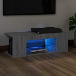 vidaXL TV-Schrank mit LED-Leuchten Grau Sonoma 90x39x30 cm