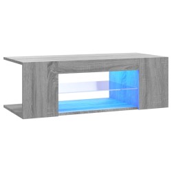 vidaXL TV-Schrank mit LED-Leuchten Grau Sonoma 90x39x30 cm