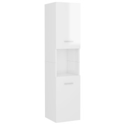 vidaXL Badezimmerschrank Hochglanz-Weiß 30x30x130 cm Holzwerkstoff