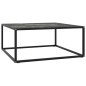 vidaXL Couchtisch Schwarz mit Schwarzem Glas in Marmor-Optik 80x80x35 vidaXL Couchtisch Schwarz mit Schwarzem Glas in Marmor-Optik 80x80x35