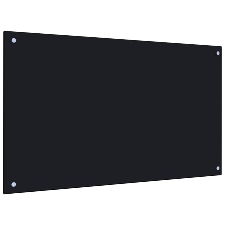  vidaXL Küchenrückwand Schwarz 100x60 cm Hartglas
