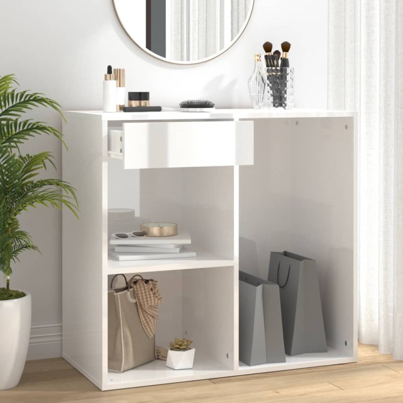 vidaXL Kosmetikschrank Hochglanz-Weiß 80x40x75 cm Holzwerkstoff vidaXL Kosmetikschrank Hochglanz-Weiß 80x40x75 cm Holzwerkstoff