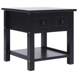 vidaXL Beistelltisch Schwarz 40x40x40 cm Paulownia Holz