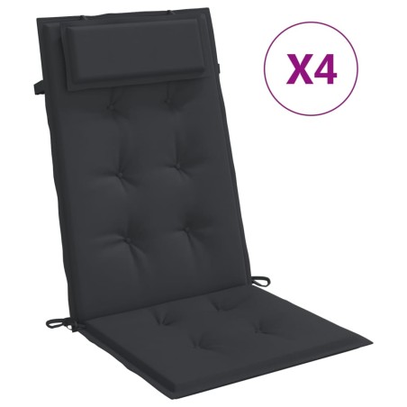 vidaXL Hochlehner-Auflagen 4 Stk. Schwarz Oxford-Gewebe