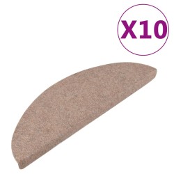 vidaXL Stufenmatten Selbstklebend 10 Stk. Beige 56x17x3 cm