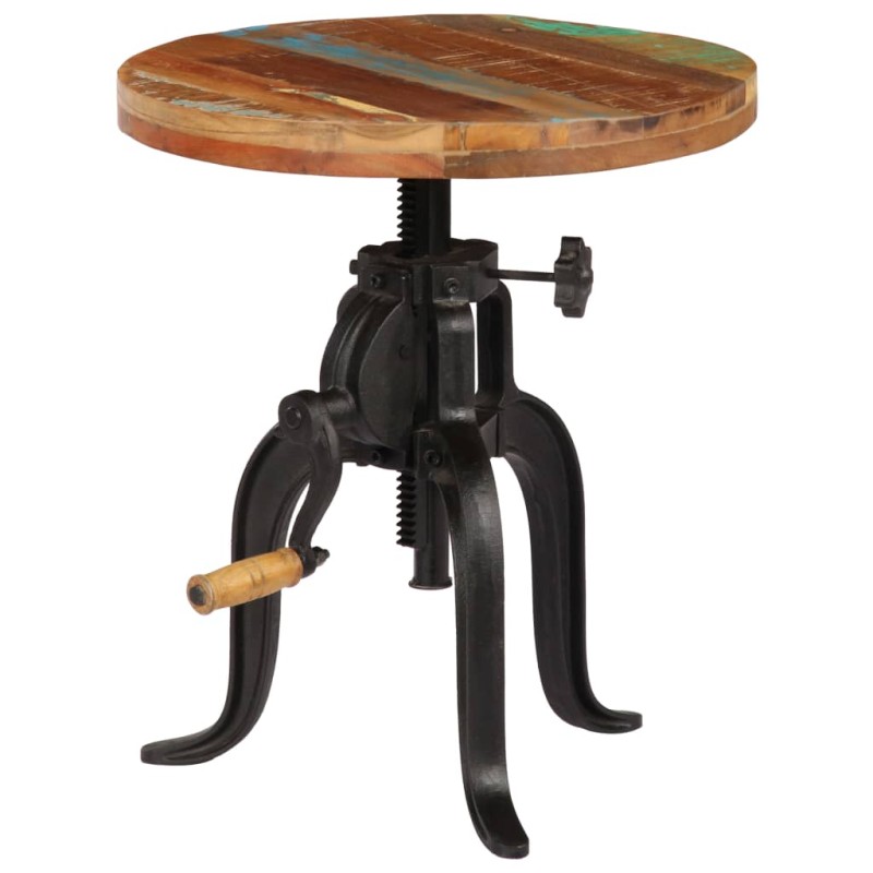 vidaXL Beistelltisch 45x(45-62) cm Altholz Massiv und Gusseisen vidaXL Beistelltisch 45x(45-62) cm Altholz Massiv und Gusseisen