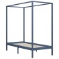 vidaXL Himmelbett-Gestell Grau Massivholz Kiefer 100 x 200 cm vidaXL Himmelbett-Gestell Grau Massivholz Kiefer 100 x 200 cm