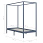 vidaXL Himmelbett-Gestell Grau Massivholz Kiefer 100 x 200 cm vidaXL Himmelbett-Gestell Grau Massivholz Kiefer 100 x 200 cm
