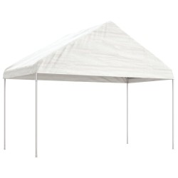  vidaXL Pavillon mit Dach Weiß 4,08x2,23x3,22 m Polyethylen